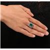 Image 1 : 14KT White Gold 3.34 ctw Emerald and Diamond Ring