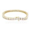 Image 4 : 14KT Yellow Gold 7.56 ctw Diamond Tennis Bracelet