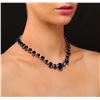 Image 2 : 14KT White Gold 85.76 ctw Sapphire Necklace
