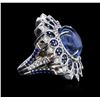 Image 4 : 18KT White Gold 13.89 ctw Sapphire and Diamond Ring