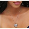 Image 5 : 14KT White Gold 1.29 ctw Diamond Heart Pendant With Chain