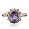 Image 3 : 14KT Rose Gold 0.96 ctw Tanzanite and Diamond Ring