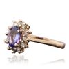 Image 4 : 14KT Rose Gold 0.96 ctw Tanzanite and Diamond Ring