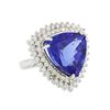 Image 4 : 14KT White Gold GIA Certified 18.78 ctw Tanzanite and Diamond Ring
