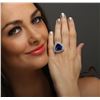 Image 6 : 14KT White Gold GIA Certified 18.78 ctw Tanzanite and Diamond Ring