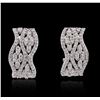 Image 3 : 18KT White Gold 1.44 ctw Diamond Earrings