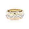 Image 3 : 14KT Tri-Color Gold 0.49 ctw Diamond Ring