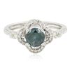 Image 3 : 18KT White Gold 1.02 ctw Blue Diamond Ring