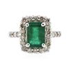 Image 3 : 14KT White Gold 3.34 ctw Emerald and Diamond Ring
