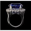 Image 8 : 14KT White Gold GIA Certified 30.20 ctw Tanzanite and Diamond Ring