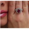 Image 6 : 14KT White Gold GIA Certified 3.84 ctw Ruby and Diamond Ring