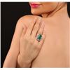 Image 2 : 14KT White Gold 10.31 ctw Emerald and Diamond Ring
