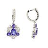 Image 4 : 14KT White Gold 6.74 ctw Tanzanite and Diamond Earrings