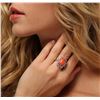 Image 5 : 14KT White Gold 5.19 ctw Coral and Diamond Ring