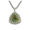 Image 3 : 14KT White Gold 25.72 ctw Opal and Diamond Pendant with Chain