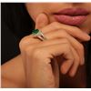 Image 5 : 14KT Yellow Gold 2.05 ctw Emerald and Diamond Ring