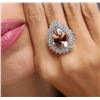 Image 2 : 14KT White Gold 11.47 ctw Morganite and Diamond Ring