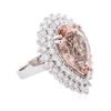 Image 4 : 14KT White Gold 11.47 ctw Morganite and Diamond Ring