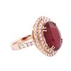 Image 4 : 14KT Rose Gold 7.59 ctw Ruby and Diamond Ring