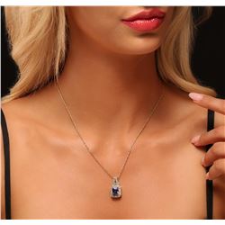 14KT Yellow Gold 2.85 ctw Tanzanite and Diamond Pendant