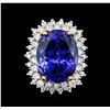 Image 3 : 14KT White Gold GIA Certified 22.13 ctw Tanzanite and Diamond Ring