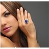 Image 7 : 14KT White Gold GIA Certified 22.13 ctw Tanzanite and Diamond Ring