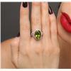 Image 2 : 18KT White Gold 8.53 ctw Peridot and Diamond Ring