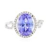 Image 3 : 14KT White Gold 3.86 ctw Tanzanite and Diamond Ring