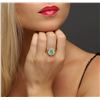 Image 5 : 14KT Yellow Gold 0.80 ctw Emerald and Diamond Ring