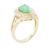 Image 6 : 14KT Yellow Gold 0.80 ctw Emerald and Diamond Ring