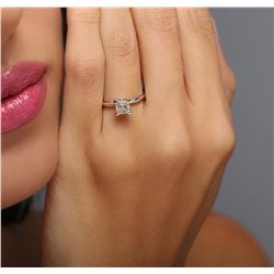 14KT White Gold 0.96 ctw Diamond Solitaire Ring