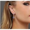 Image 2 : 14KT White Gold 3.18 ctw Tanzanite and Diamond Earrings