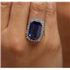 Image 2 : 14KT White Gold GIA Certified 22.54 ctw Tanzanite and Diamond Ring