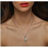 Image 2 : 14KT White Gold 0.78 ctw Diamond Pendant With Chain