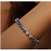 Image 5 : 14KT White Gold 14.60 ctw Tanzanite and Diamond Bracelet