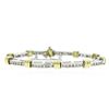 Image 3 : 18KT Two Tone Gold 1.85 ctw Diamond Tennis Bracelet