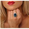 Image 2 : 14KT White Gold 21.45 ctw Blue Topaz and Diamond Ring