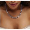 Image 1 : 14KT White Gold 24.00 ctw Tanzanite and Diamond Necklace