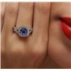 Image 2 : 14KT White Gold 1.22 ctw Tanzanite and Diamond Ring