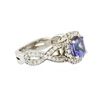Image 4 : 14KT White Gold 1.22 ctw Tanzanite and Diamond Ring