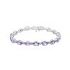 Image 3 : 14KT White Gold 14.98 ctw Tanzanite and Diamond Bracelet