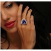 Image 1 : 18KT White Gold GIA Certified 15.23 ctw Tanzanite and Diamond Ring