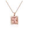 Image 4 : 14KT Rose Gold 15.44 ctw Morganite and Diamond Pendant With Chain