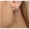 Image 1 : 10KT Yellow Gold 1.00 ctw Aquamarine and Diamond Earrings