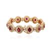 Image 4 : 14KT Rose Gold 10.89 ctw Ruby and Diamond Bracelet