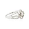 Image 2 : 14KT White Gold 0.52 ctw Diamond Engagement Ring