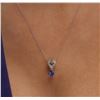 Image 5 : 14KT White Gold 0.93 ctw Tanzanite and Diamond Pendant With Chain