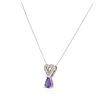 Image 7 : 14KT White Gold 0.93 ctw Tanzanite and Diamond Pendant With Chain