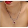 Image 2 : 18KT White Gold 3.20 ctw Ruby and Diamond Necklace