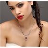 Image 5 : 18KT White Gold 3.20 ctw Ruby and Diamond Necklace